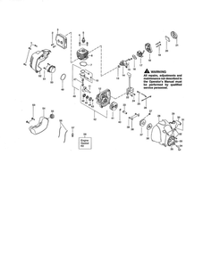 Cylinder/Crankcase/Fuel Tank Diagram and Parts List for FL25C Type 2 Weed Eater Trimmer